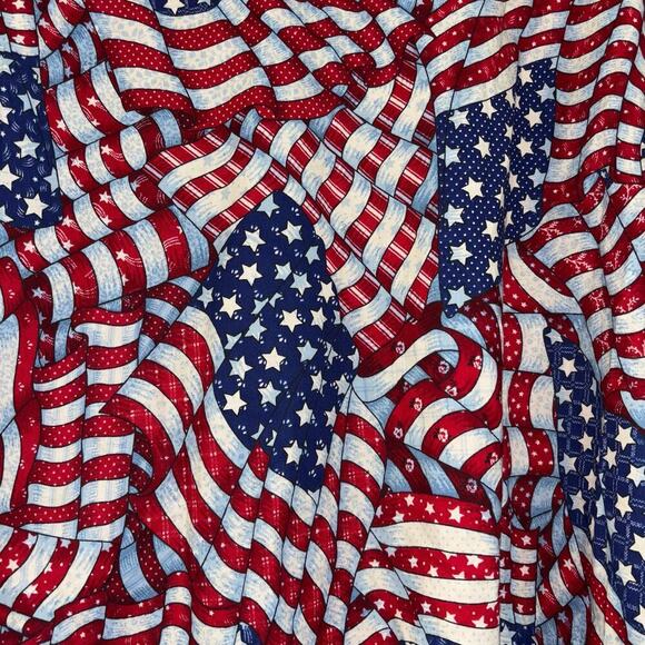 VTG Andrew McMullan USA Flag Button Down Shirt Men’s M 100% Cotton Americana - Picture 5 of 12